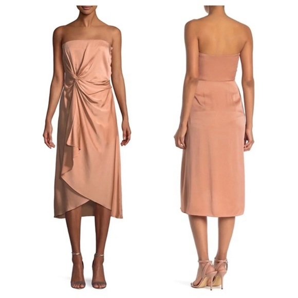 NWT A.L.C. Roya Strapless Knot-Front Midi Dress - Picture 5 of 12